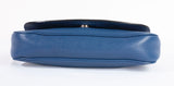 Authentic Gucci Pebbled Blue Calfskin Leather Soho Chain Crossbody Bag