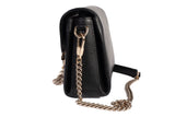 Authentic Black Gucci Dollar Calfskin Small Interlocking G Shoulder Bag