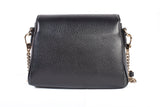 Authentic Black Gucci Dollar Calfskin Small Interlocking G Shoulder Bag