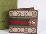 Gucci GG Supreme Monogram Web Men's Ophidia Bi-Fold Wallet Beige