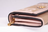 Authentic Gucci Jumbo GG Continental Wallet on Chain Beige/Pink