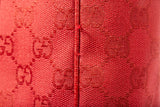 Authentic Red Gucci GG Canvas Small Tote Bag