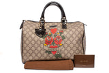 Authentic Gucci GG Monogram Medium Tattoo Heart Joy Boston Bag