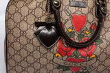 Authentic Gucci GG Monogram Medium Tattoo Heart Joy Boston Bag