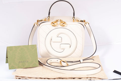 Authentic GUCCI White Blondie Top Handle Shoulder Bag