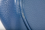 Authentic Gucci Pebbled Blue Calfskin Leather Soho Chain Crossbody Bag