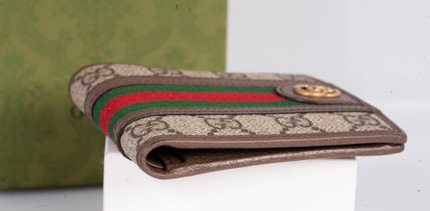 Gucci GG Supreme Monogram Web Men's Ophidia Bi-Fold Wallet Beige