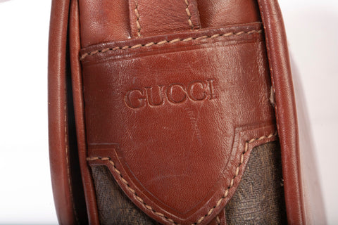 Authentic Vintage Gucci Brown Monogram Messenger Bag