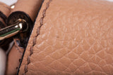 Authentic Gucci Pebbled Beige Calfskin Leather Soho Chain Crossbody Bag