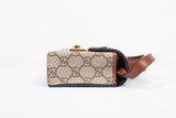 Authentic Gucci GG Supreme Black Leather Mini Padlock Top Handle Crossbody