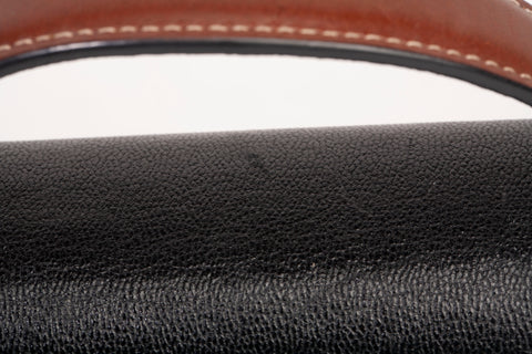 Authentic Gucci GG Supreme Black Leather Mini Padlock Top Handle Crossbody