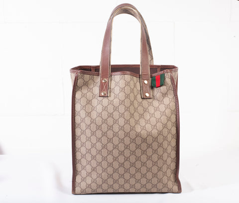 Authentic Vintage Gucci GG Sherry Line Web Supreme Tote Bag