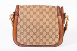 Authentic Gucci Monogram Medium Lady Web Shoulder Bag Beige Cuir