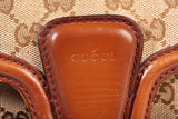 Authentic Gucci Monogram Medium Lady Web Shoulder Bag Beige Cuir