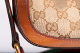 Authentic Gucci Monogram Medium Lady Web Shoulder Bag Beige Cuir