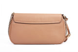 Authentic Gucci Pebbled Beige Calfskin Leather Soho Chain Crossbody Bag