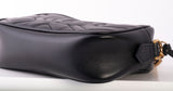 Authentic GUCCI Calfskin Matelasse Black Mini GG Marmont Chain Shoulder Bag