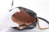 Authentic GUCCI Calfskin Matelasse Black Mini GG Marmont Chain Shoulder Bag
