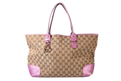 Authentic Gucci GG Canvas Heart Brit Tote Bag