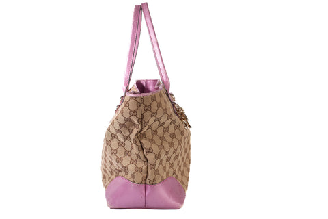 Authentic Gucci GG Canvas Heart Brit Tote Bag