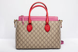 Authentic GUCCI GG Coated Linea A Convertible Shoulder Bag Tote