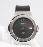 Authentic Men's HUBLOT Classic MDM Depose Black Dial Steel Quartz Watch