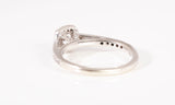 Ladies 14k White Gold Halo Solitaire Round Cut Diamond Engagement Ring