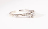 Ladies 14k White Gold Halo Solitaire Round Cut Diamond Engagement Ring