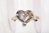Ladies 10k Two-Tone Gold Open Heart Diamond Accent Ring
