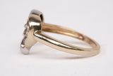Ladies 10k Two-Tone Gold Open Heart Diamond Accent Ring