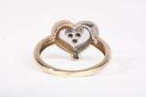 Ladies 10k Two-Tone Gold Open Heart Diamond Accent Ring