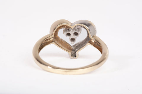 Ladies 10k Two-Tone Gold Open Heart Diamond Accent Ring