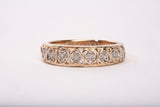 Ladies Vintage Heart 10k Yellow Gold Hearts Half Eternity Diamond Ring