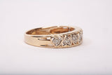Ladies Vintage Heart 10k Yellow Gold Hearts Half Eternity Diamond Ring