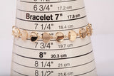 Ladies 14k Yellow Gold Heart Link Bracelet Size 7.5"