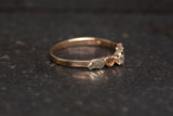 Ladies 10k Yellow Gold Dainty Multi Heart Diamond Accent Ring .05 TCW