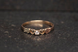 Ladies 10k Yellow Gold Dainty Multi Heart Diamond Accent Ring .05 TCW
