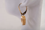 Ladies 14k Yellow Gold Heart Dangle Earrings
