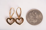 Ladies 14k Yellow Gold Heart Dangle Earrings