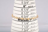 Ladies 14k Yellow Gold Brushed and Open Diamond Cut Heart Bracelet Size 6.75"