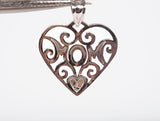 Ladies 14k White Gold "Mom" Heart-Shaped Pendant