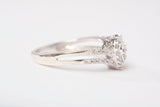 Ladies 10k White Gold Multi-Diamond Heart Frame Ring