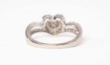 Ladies 10k White Gold Multi-Diamond Heart Frame Ring