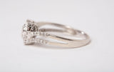Ladies 10k White Gold Multi-Diamond Heart Frame Ring
