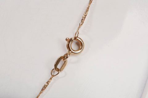 Ladies 14k Yellow Gold Heart Diamond Necklace 21"