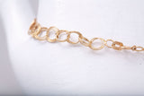 Dainty Double link Heart Bracelet 14k Yellow Gold Size 6.5"