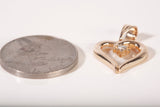 Ladies 14k Yellow Gold Heart Diamond Necklace 21"