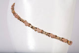 Ladies 14k Two Tone Gold Hearts & Bows Link Bracelet