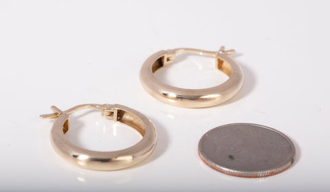 Ladies 14k Yellow Gold Hoop Earrings