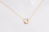 Ladies 14k Yellow Gold Horseshoe Diamond Necklace